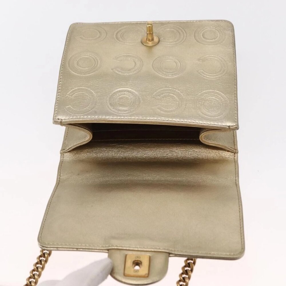 CHANEL Chain Shoulder Bag Lamb Skin Gold CC - Picture 7 of 16